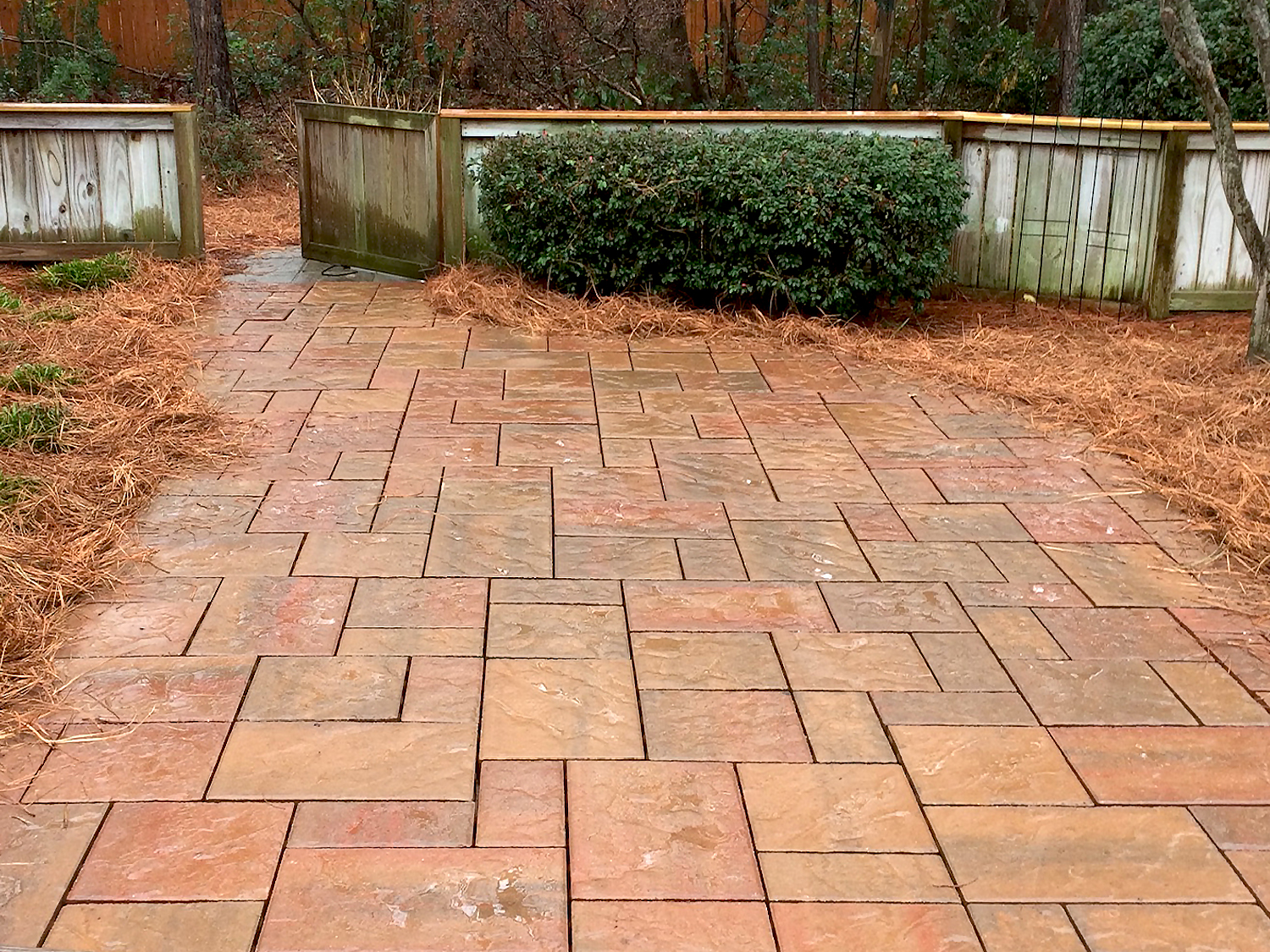 red brick floor