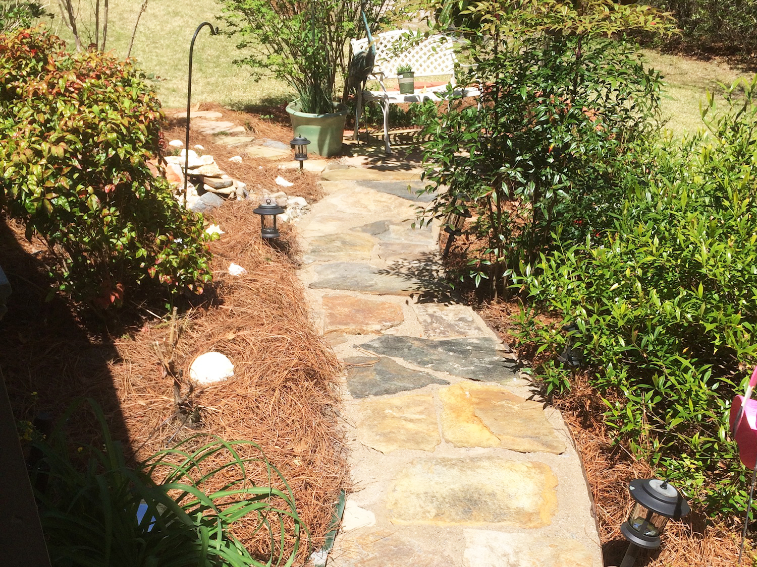 thin garden path