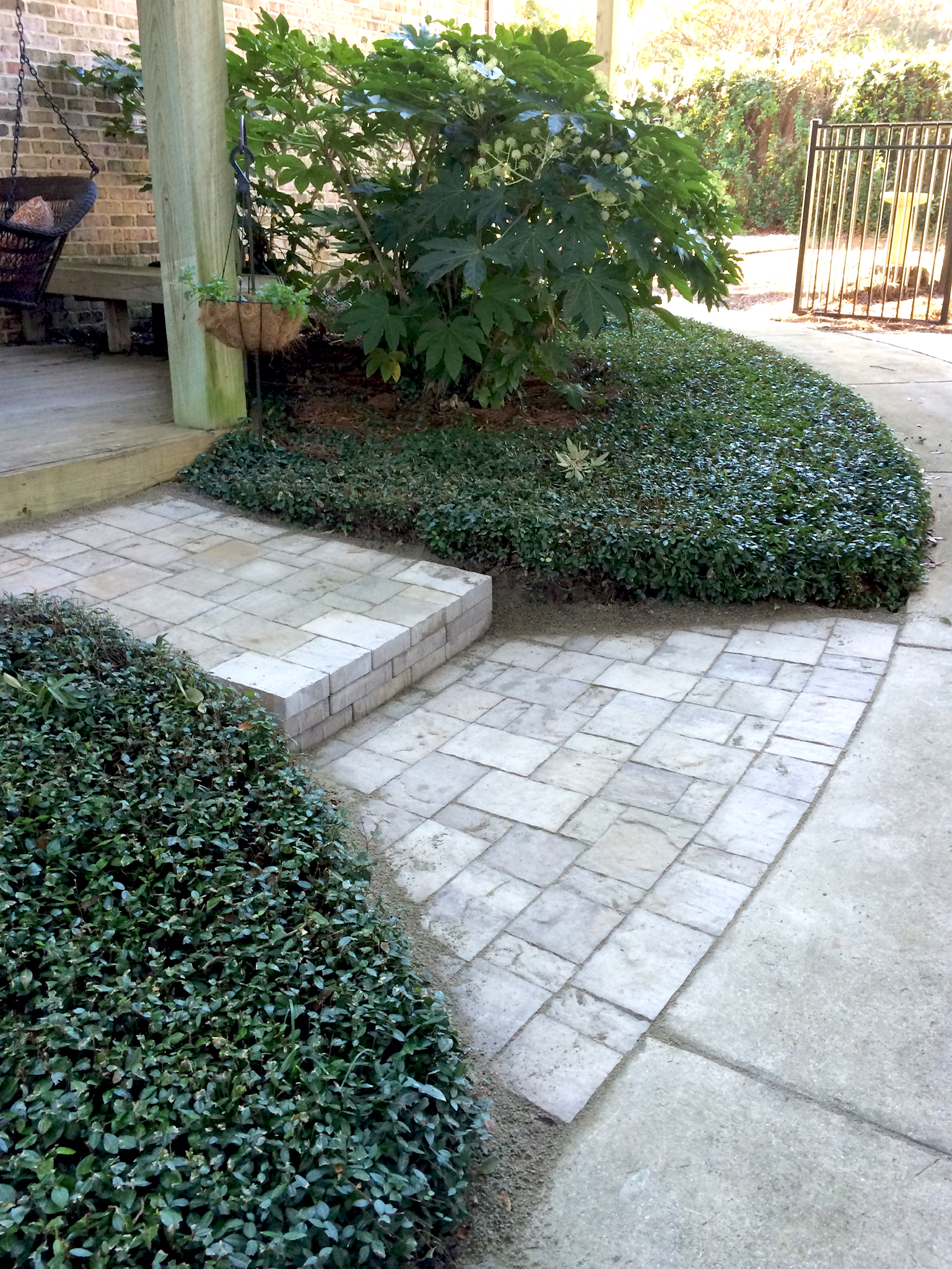 entryway grey stone walkway