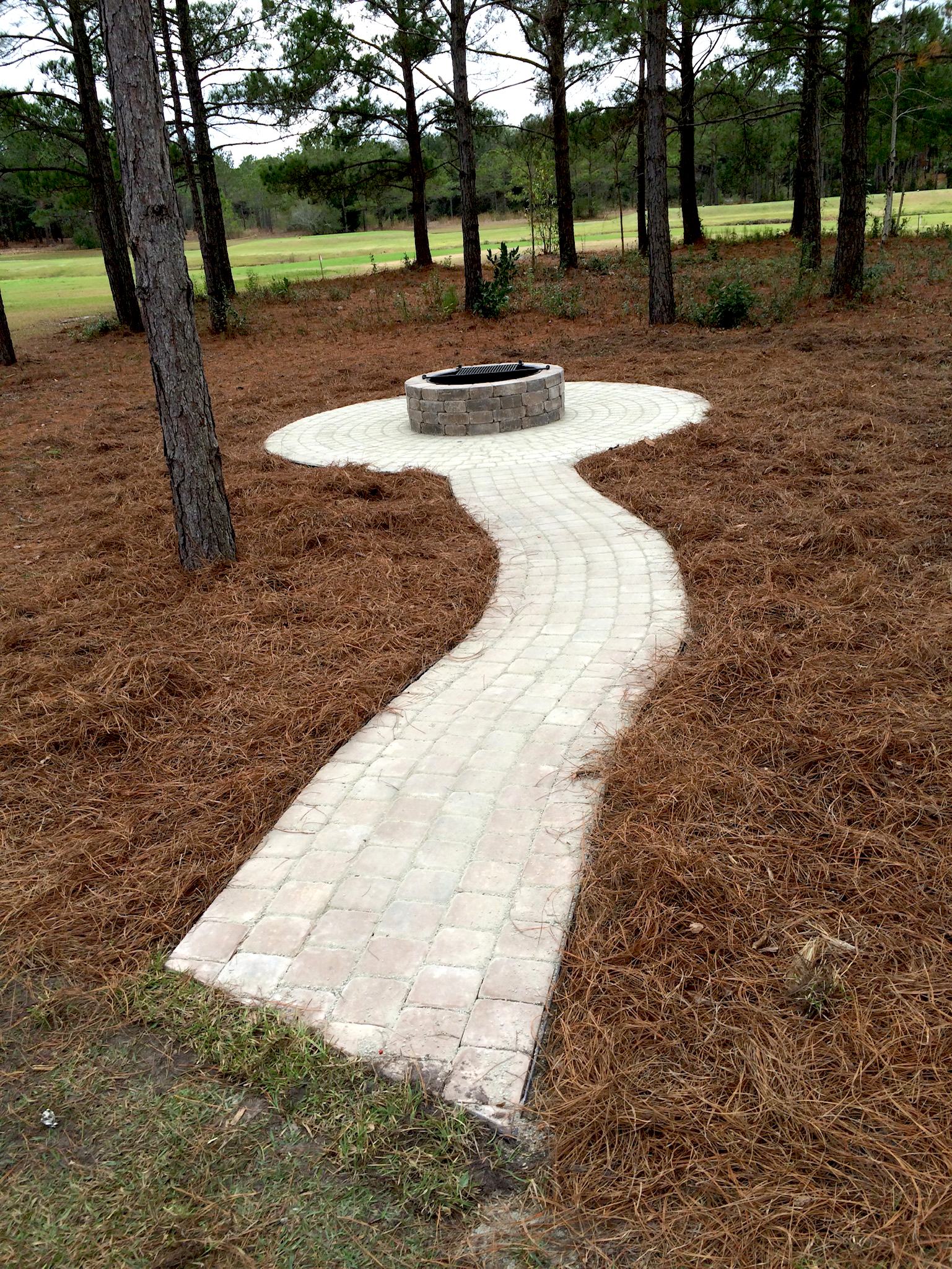 grey fire pit